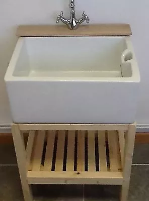 £245 • Buy Wooden Stand With Hardwood Tap Ledge - Ideal Belfast Sink Utility Or Kitchen
