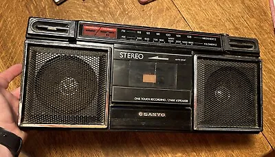 Vintage Sanyo Model M9703 Portable AM/FM Radio Cassette Recorder (sch) • $14.99