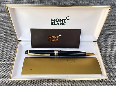 VINTAGE MONTBLANC MEISTERSTUCK #164 BALL POINT PEN Black/Gold With Case & Papers • $75