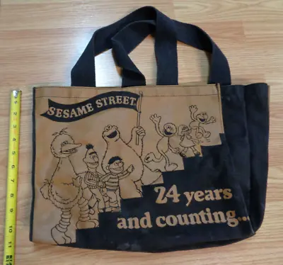 Sesame Street CREW MEMBERS Canvas Bag Tote 24 Years ! - Bert Ernie Big Bird Elmo • $35