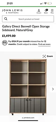 £1200 • Buy New John Lewis Bexwell Open Storage Sideboard, Natural/Grey Rpr £1500