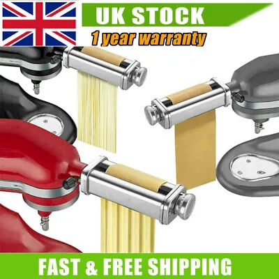£36.99 • Buy Stainless Steel Pasta Roller & Cutter Set Attachment Stand Mixers For KitchenAid