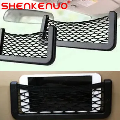 2PC Black Car Interior Body Edge Elastic Net Storage Phone Holder Auto US Stock • $8.99