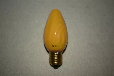 C9 Christmas Light Bulbs GE W Swirl Flame Inside Paint Brass Base Amber. • $1