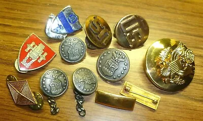 Vtg Us Military Lot Of Misc Badges Insignia Buttons Bars Pins • $12.95
