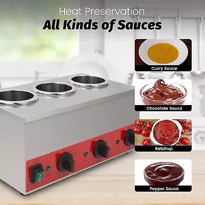 Hakka Sauce Cheese Nacho Warmer Commercial Squeeze Topping Bottle Warmer 3 Grids • $209.99