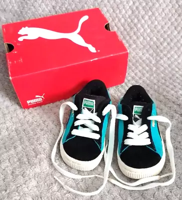 Puma Classic Blue Suede Toddler Infant/baby Trainers Shoes Uk Size 5k Infant Kid • £17.81