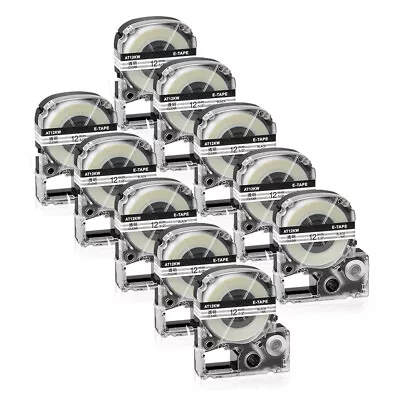 10PK Black On Clear 1/2  Label Compatible For K-Sun 212BC Epson 212BCPX PX Tape • $35.07