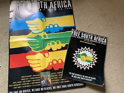 Free South Africa Nelson Mandela Wembley Concert Programme And Poster April 1990 • £3