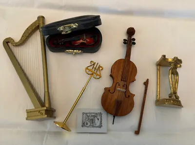 Doll’s Miniature Music Instruments With Stands Cello Violine & More • $34.99