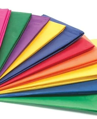 50Pcs Tissue Paper Sheets Acid Free Multicolour Gift Wrapping Kids Art Craft DIY • £5.50