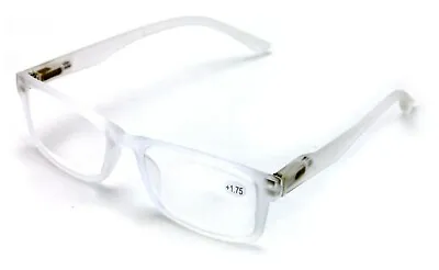 Men Rectangular Readers Matte Reading Glasses Spring Hinge Frost Translucent • $9.95