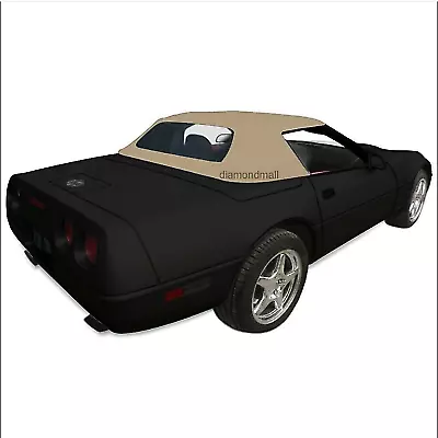 Fits Chevy Corvette C4 1994-1996 Convertible Top & Heated Glass Window Tan Vinyl • $440.10