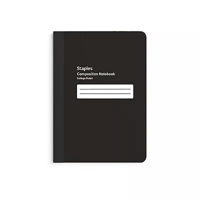 Staples Mini Composition Notebook 5  X 7  College Ruled 80 Sh. Black 167629 • $8.46