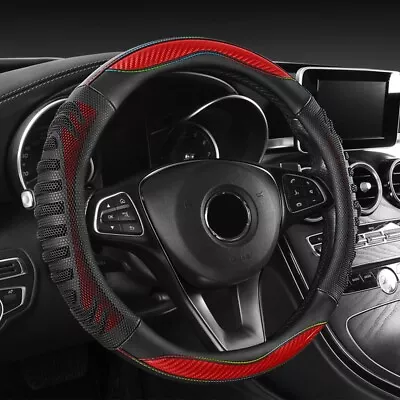 Car Steering Wheel Cover For Volkswagen Type1 14in Leather Carbon Fiber Type D • $22.90
