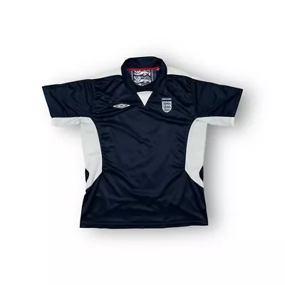 Umbro England FC 2004-2006 Navy & White Training Football Shirt Size Medium • £24