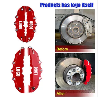 4PCS Red 3D Front & Rear Car Disc Brake Caliper Cover Parts Auto Accessories • $38.99