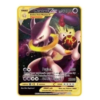 NEW Pokemon Cards Mewtwo VMAX TCG Metal Pokémon Card 3200 HP Fast Shipping • $12.51