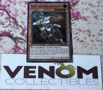 1x (M/NM) Felis Lightsworn Archer BLLR-EN043 Ultra Rare 1st Edition YuGiOh • $2.75