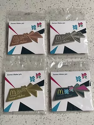 London 2012 Olympic Games Maker Pin Badges Gold Silver Bronze Paralympic X 4  • £25.85