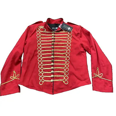 NWT Rorox Jacket Large Red Gold Epaulets Band Sgt Pepper British Pop Costume • $94