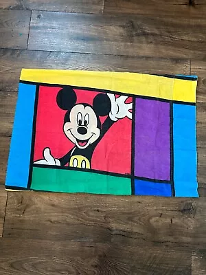 Vintage 1980s Disney Mickey Mouse Goofy Color Block Standard Pillow Case COOL • $12