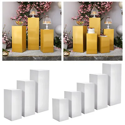 3/5X Metal Plinth Cylinder Pedestal Wedding Party Cake Flower Display Stand Set • £9.95