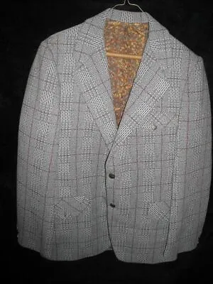 Vtg 60 70s Men Nos 40 Tregos Western Disco Suit Smoking Polyester Blazer Jacket • $85
