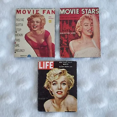 Vintage Marilyn Monroe Refrigerator Magnet Lot 3 Color Life Movie Stars Fan Mag • $10.99