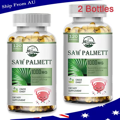 2 X 120Pcs Saw Palmetto Extract 1000mg Prostate Supplement Urinary Men Health • $39.89