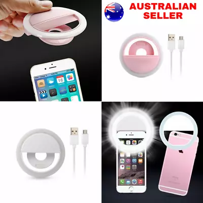 Portable Clip On Selfie Ring Light LED Light Rechargeable For Mobile Phone • $7.99