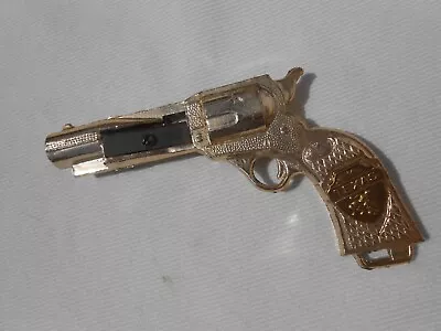 Vintage 70's Diecast Gunmetal Texas Golden Revolver Cap Gun Pencil Sharpener • $29.50