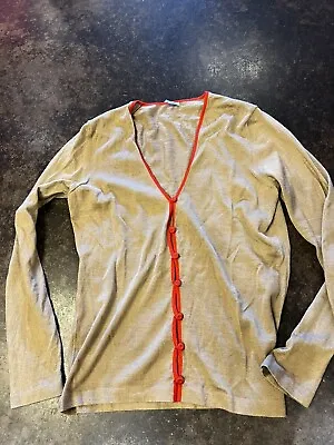 Malo Tan Crimson Cashmere Silk Cardigan 42 S • $28