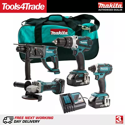 Makita 18V LXT 4 Piece Combo Tool Kit With 3 X 4.0Ah Batteries & Charger In Bag • £570