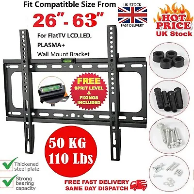 Tv Wall Bracket Mount For 26 30 32 40 50 UP TO 63 Inch Universal LED LCD QLED UK • £8.99