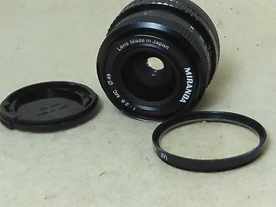 Canon Fd  FIT MIRANDA  MC AUTO 1:2.8 F= 28MM WIDE ANGLE LENS. + Filter + Caps • £28.99