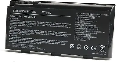 11.1V 7800mAh New 9 Cells BTY-M6D Laptop Battery For MSI GT60 GT660 GT660R G663R • $49.71