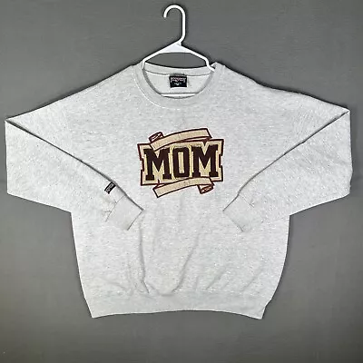 Western Michigan University Mom Sweatshirt Women XL Gray Patch Oversize USA Made • $15.93