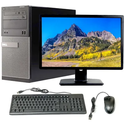 Dell Workstation Desktop Computer Windows 10 I5 8GB RAM 1TB SSD 22  Monitor WiFi • $199.99