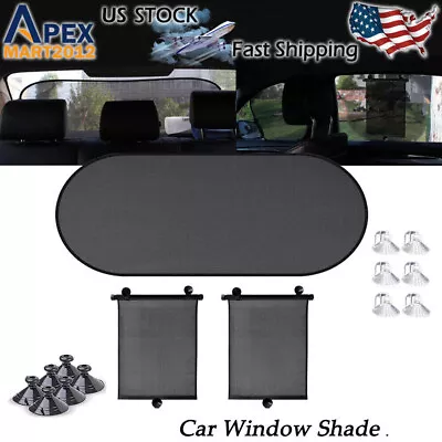 Car Side Rear Window Screen Sun Shade Mesh Cover Windshield UV Shield Visor • $7.99