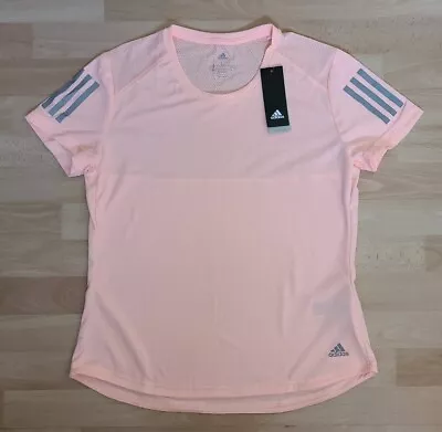 £19.99 • Buy Adidas Response Own The Run T Shirt Top Tee Womens Coral Pink Size Large (16-18)