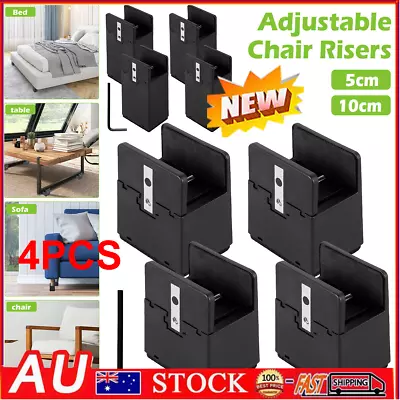 $12.99 • Buy 4pcs Furniture Leg Raisers Chair Bed Riser Stands Feet Heavy Duty Large Load