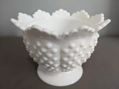 Fenton Milk Glass Hobnail Candy Bowl/Jar EC 4 3/4  • $12.95