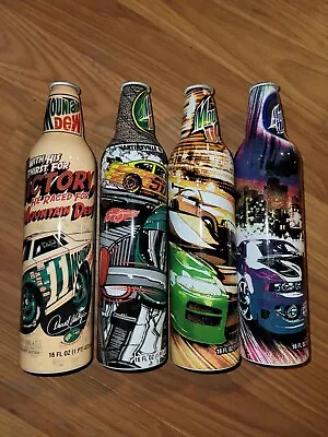 2008 Mtn Dew Green Label Art NASCAR 16oz Aluminum Bottles Set Of 4 Empty • $20