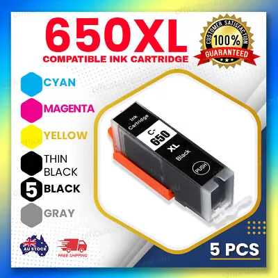 5pcs Ink Cartridges PGI650 XL BLACK For Canon Pixma MG5660 MG6660 Printer • $14.60