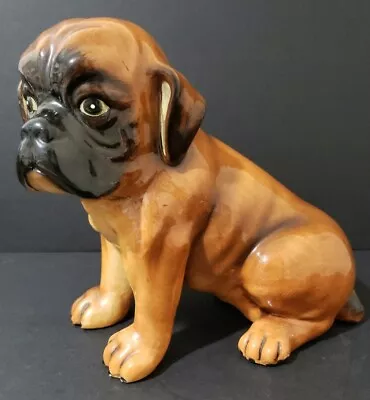 Vintage Marwal Resin Plaster Statue Mastiff Boxer Puppy Dog Figure Life Like • $69.99