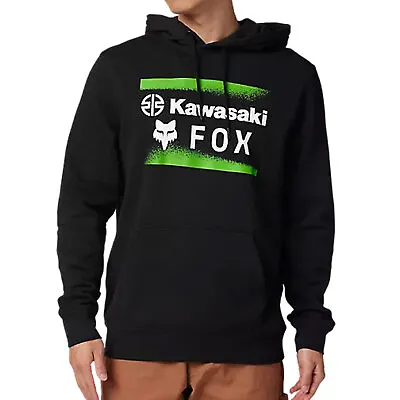 Fox Racing Men's Fox X Kawasaki Black Pullover Hoodie Clothing Apparel Moto M • £96.49