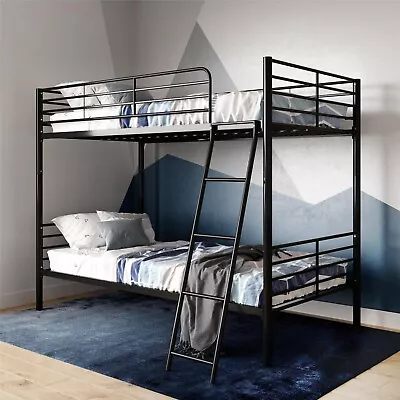 Convertible Twin Over Twin Metal Bunk Bed Black • $250