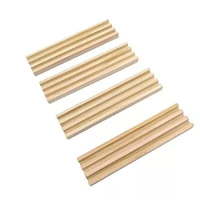 Domino Racks For Mexican Train Dominoes - Wooden Domino Holders Set Of 4 • $14.99