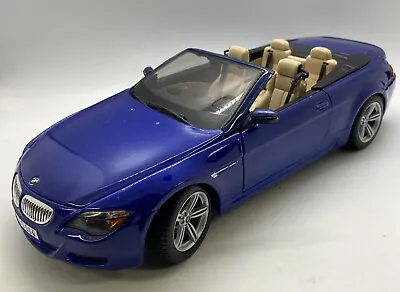 2006 BMW M6 Cabriolet Die-Cast Car Convertible 1:18 Scale Blue Maisto 10.5  Long • $30.06